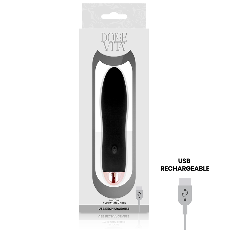 Dolce Vita - Vibrador Recargable Four Negro 7 Velocidades 3 Dolce Vita - Vibrador Recargable Four Negro 7 Velocidades - Imagen 3