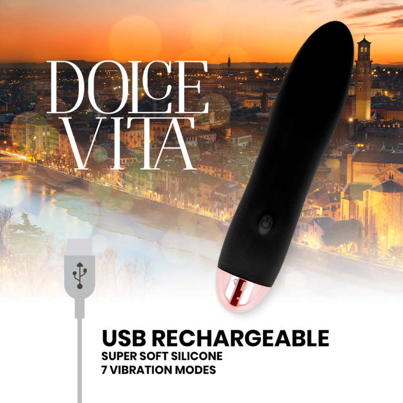Dolce Vita - Vibrador Recargable Four Negro 7 Velocidades 4 Dolce Vita - Vibrador Recargable Four Negro 7 Velocidades - Imagen 4