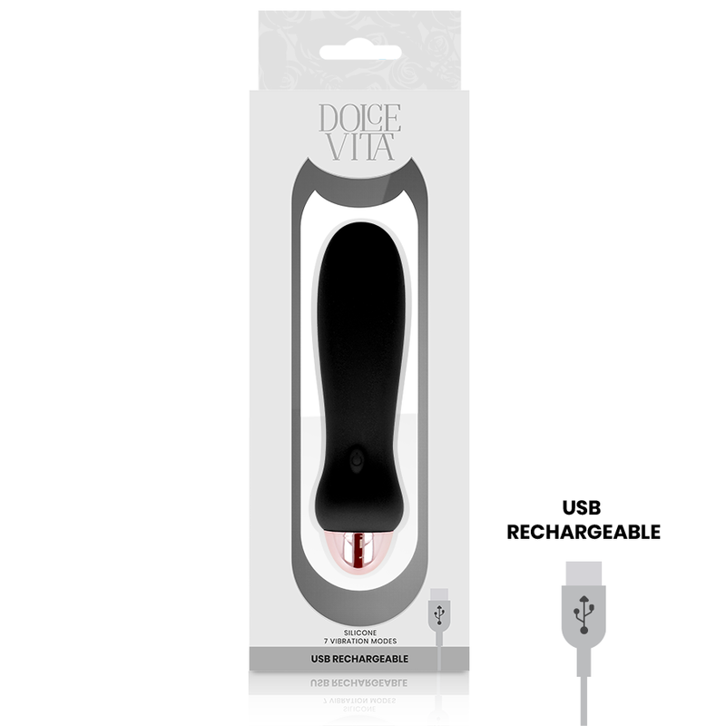 Dolce Vita - Vibrador Recargable Five Negro 7 Velocidades 3 Dolce Vita - Vibrador Recargable Five Negro 7 Velocidades - Imagen 3