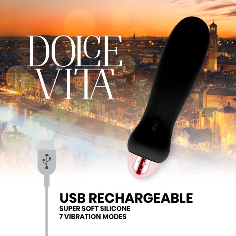 Dolce Vita - Vibrador Recargable Five Negro 7 Velocidades 4 Dolce Vita - Vibrador Recargable Five Negro 7 Velocidades - Imagen 4