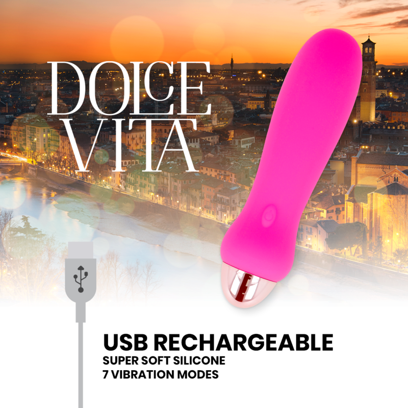 Dolce Vita - Vibrador Recargable Five Rosa 7 Velocidades 4 Dolce Vita - Vibrador Recargable Five Rosa 7 Velocidades - Imagen 4