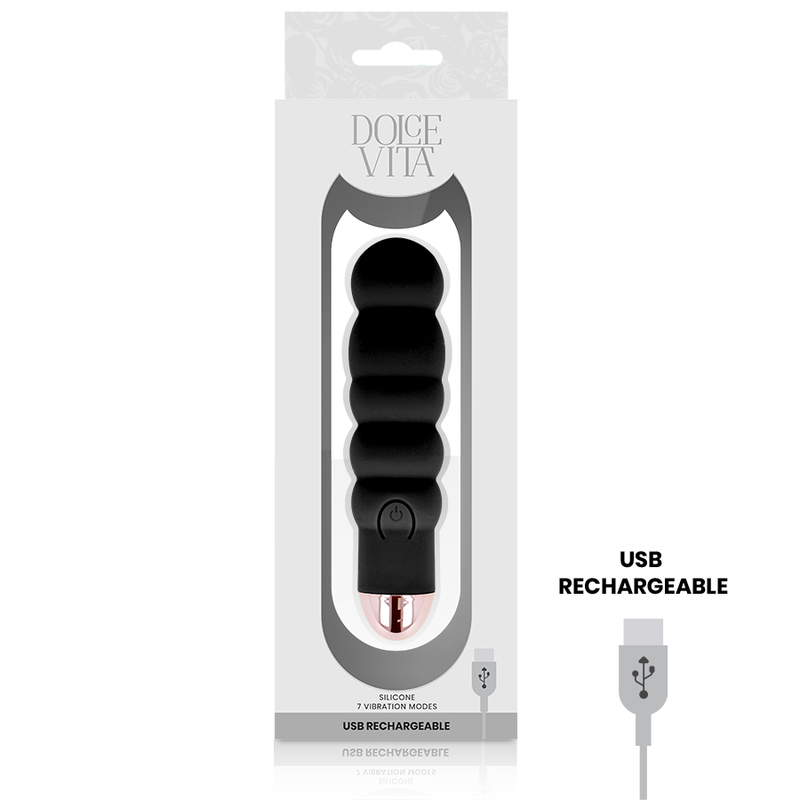 Dolce Vita - Vibrador Recargable Six Negro 7 Velocidades 3 Dolce Vita - Vibrador Recargable Six Negro 7 Velocidades - Imagen 3