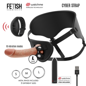 Fetish Submissive Cyber Strap - Arnés con Dildo y Bala Control Remoto Tecnología Watchme