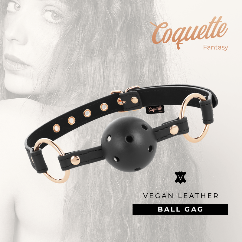 Coquette Chic Desire - Fantasy Mordaza Transpirable Cuero Vegano 2 Coquette Chic Desire - Fantasy Mordaza Transpirable Cuero Vegano - Imagen 2