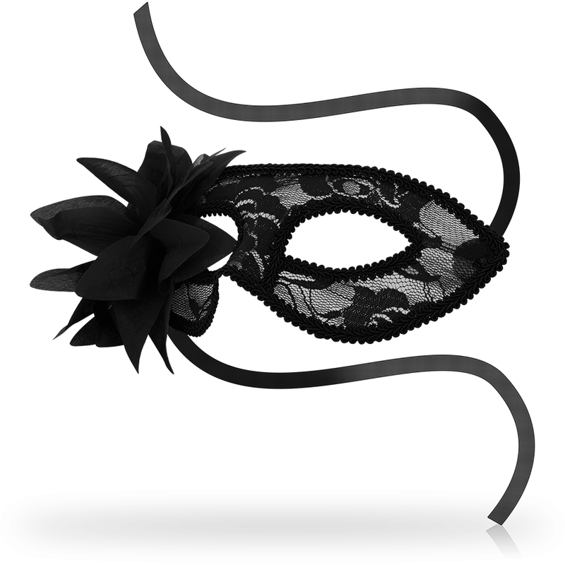 Ohmama - Masks Antifaz Con Encajes Y Flor Negro 2 Ohmama - Masks Antifaz Con Encajes Y Flor Negro - Imagen 2