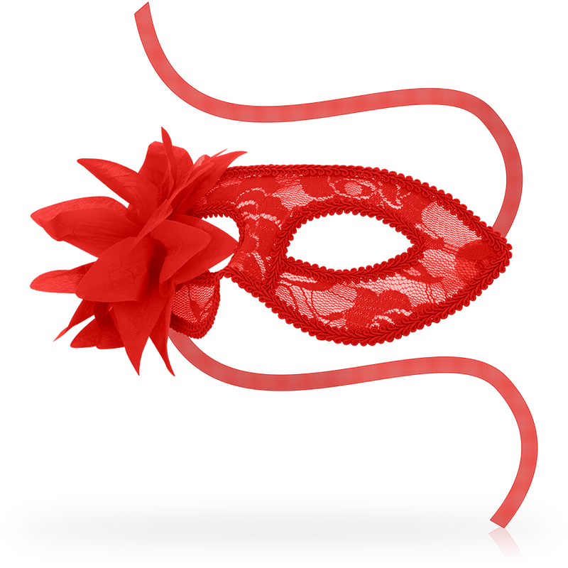 Ohmama - Masks Antifaz Con Encajes Y Flor Rojo 2 Ohmama - Masks Antifaz Con Encajes Y Flor Rojo - Imagen 2