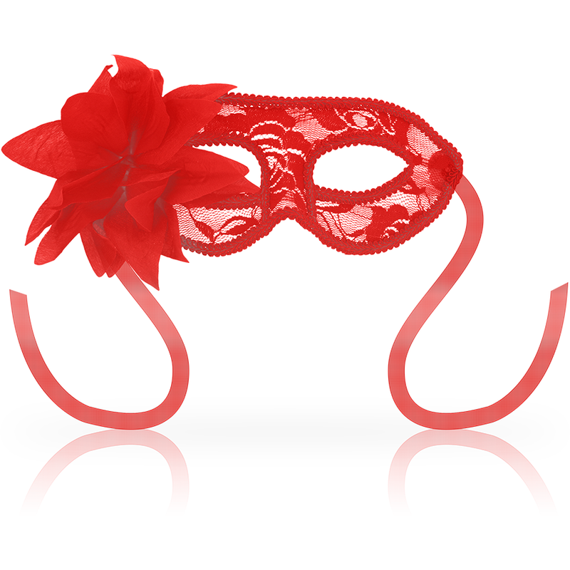 Ohmama - Masks Antifaz Con Encajes Y Flor Rojo 1 Ohmama - Masks Antifaz Con Encajes Y Flor Rojo