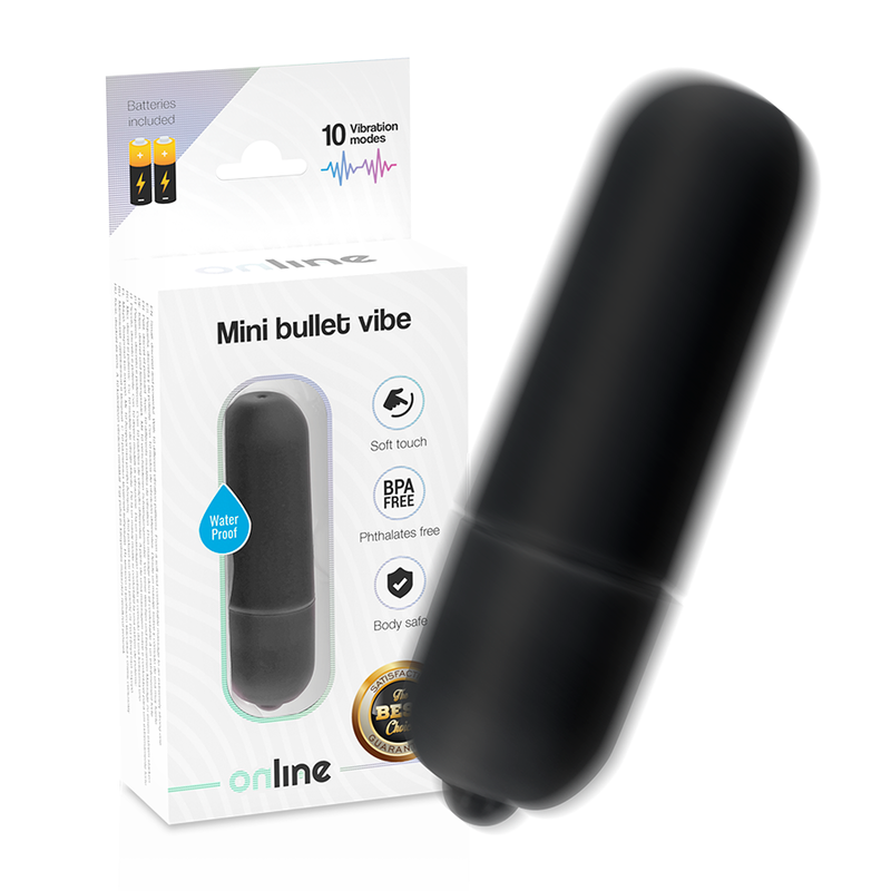 Online - Mini Bala Vibradora Negro 1 Online - Mini Bala Vibradora Negro