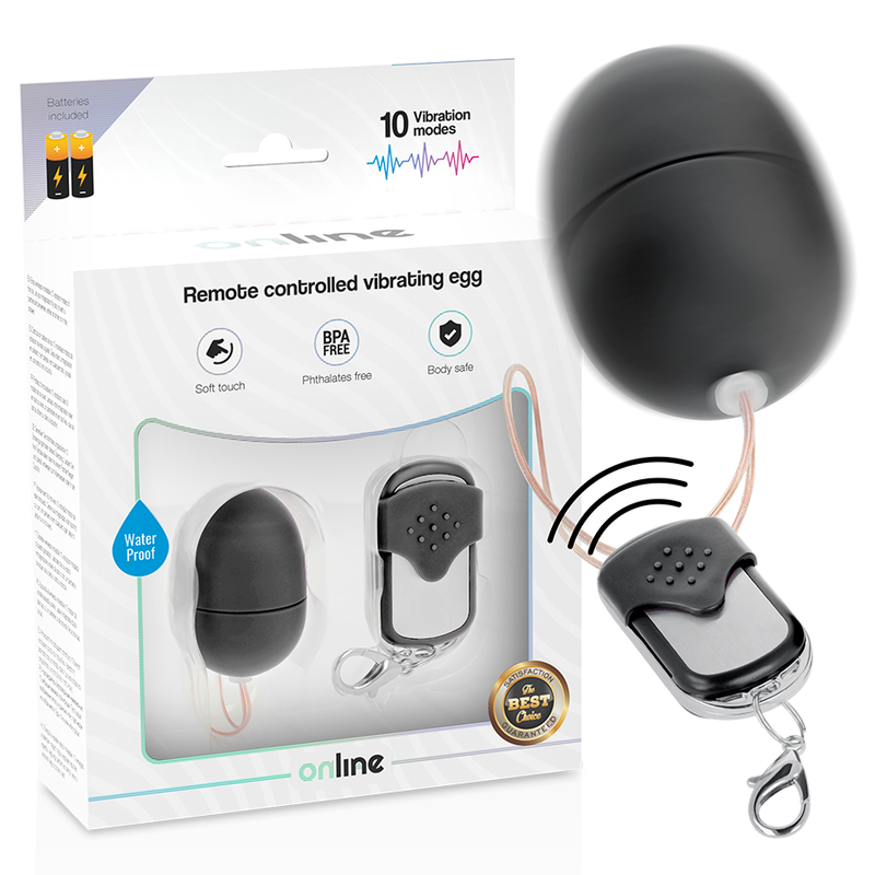Online - Huevo Vibrador Control Remoto S Negro 1 Online - Huevo Vibrador Control Remoto S Negro