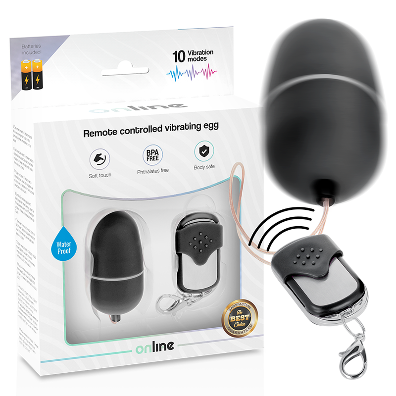 Online - Huevo Vibrador Control Remoto M Negro 1 Online - Huevo Vibrador Control Remoto M Negro