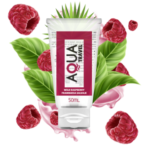 Aqua Travel - Lubricante Base Agua Sabor Frambuesa Salvaje - 50 Ml