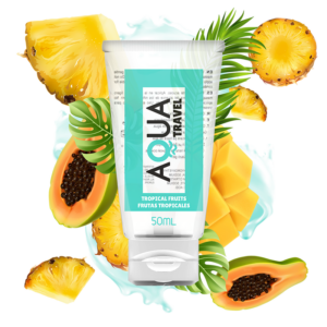 Aqua Travel - Lubricante Base Agua Sabor Frutas Tropicales - 50 Ml