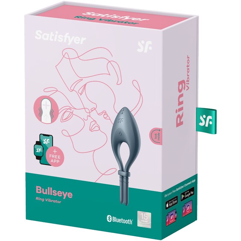 Satisfyer - Bullseye Anillo Vibrador App Gris 3 Satisfyer - Bullseye Anillo Vibrador App Gris - Imagen 3