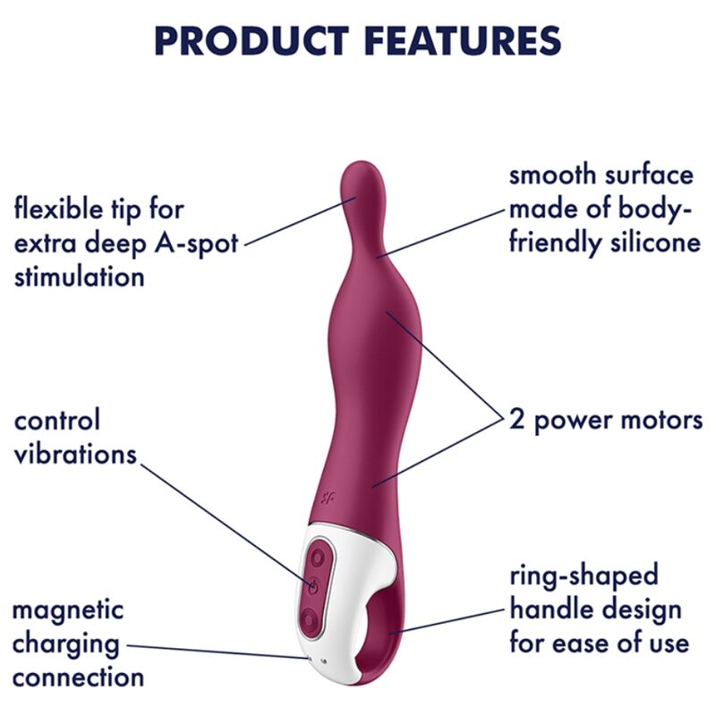 Satisfyer - Amazing 1 Vibrador Punto A Berry 4 Satisfyer - Amazing 1 Vibrador Punto A Berry - Imagen 4