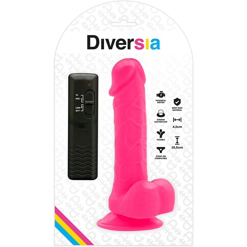 Diversia - Dildo Realístico Flexible Con Vibración Rosa 20.5 Cm -O- 4.2 Cm 7 Diversia - Dildo Realístico Flexible Con Vibración Rosa 20.5 Cm -O- 4.2 Cm - Imagen 7
