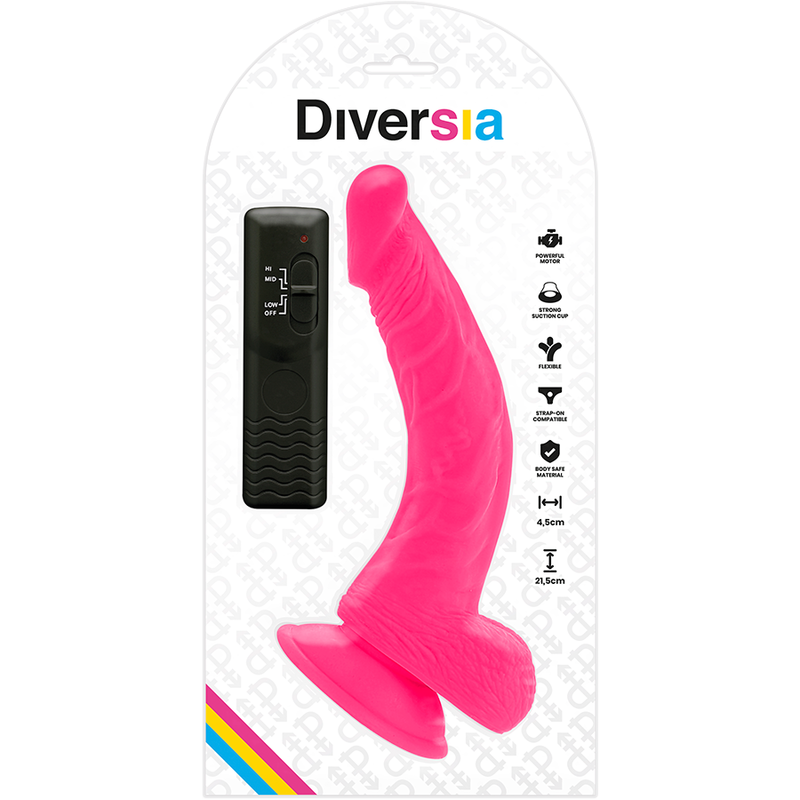 Diversia - Dildo Realístico Flexible Con Vibración Rosa 21.5 Cm -O- 4.5 Cm 6 Diversia - Dildo Realístico Flexible Con Vibración Rosa 21.5 Cm -O- 4.5 Cm - Imagen 6
