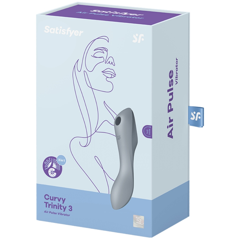 Satisfyer - Curvy Trinity 3 Estimulador Y Vibrador Gris 3 Satisfyer - Curvy Trinity 3 Estimulador Y Vibrador Gris - Imagen 3