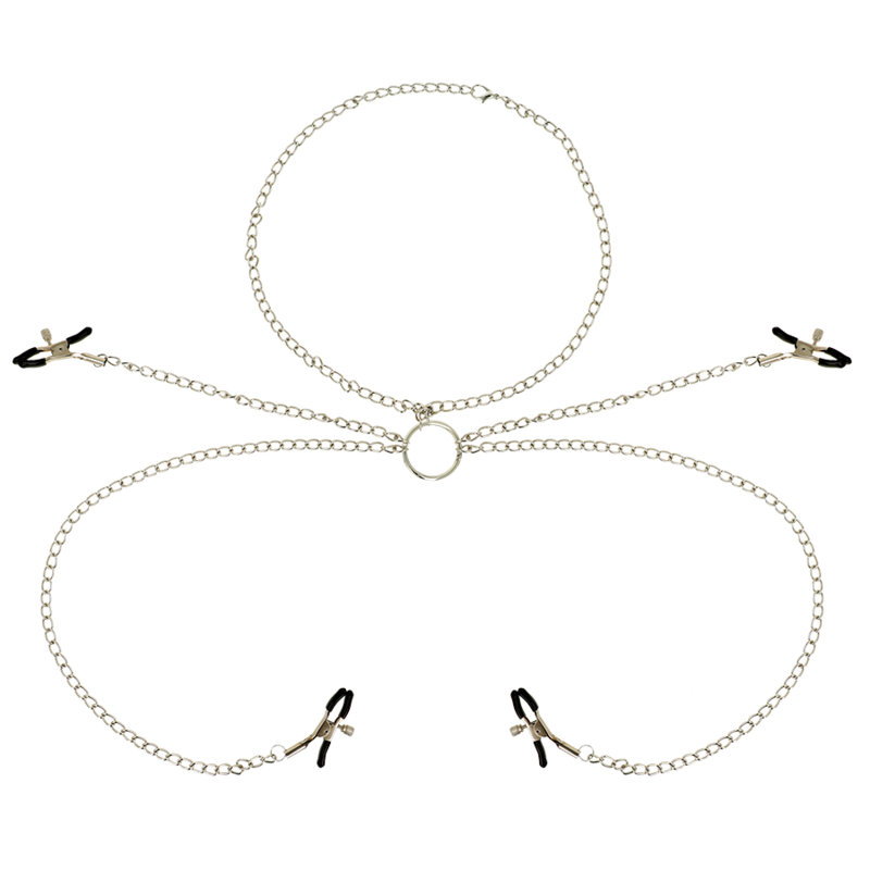 Ohmama Fetish - 4 Pinzas Pezones Con Collar De Cadenas 1 Ohmama Fetish - 4 Pinzas Pezones Con Collar De Cadenas