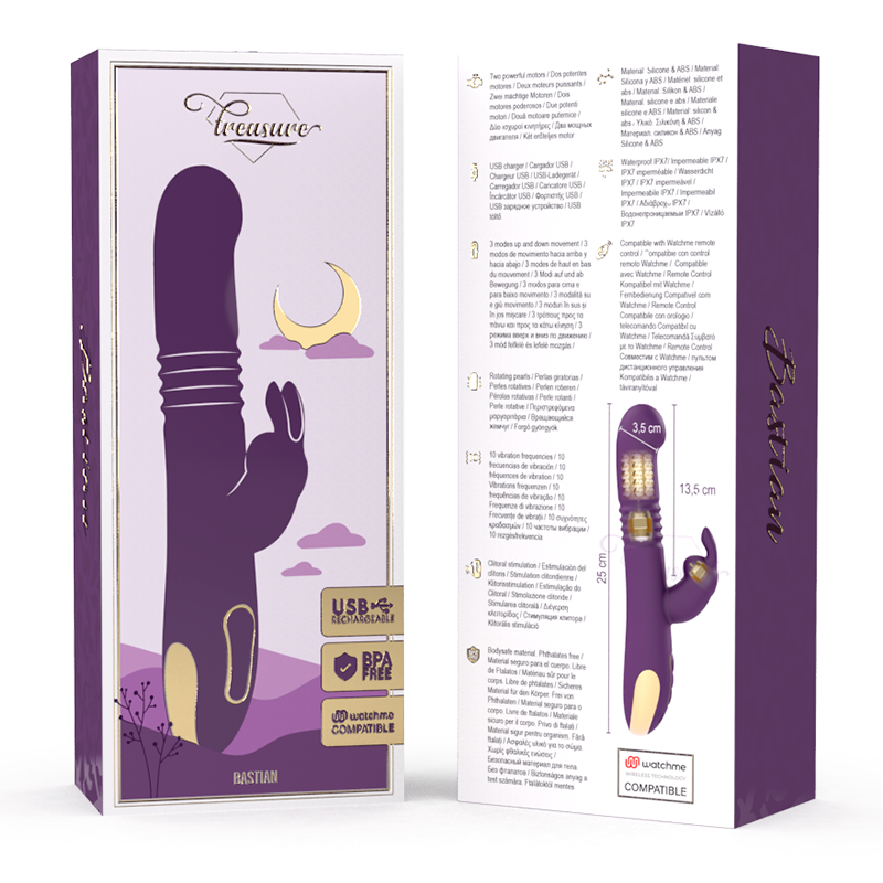 Treasure - Bastian Rabbit Up &Amp; Down Rotador &Amp; Vibrador + Mando Control Remoto Watchme 3 Treasure - Bastian Rabbit Up &Amp; Down Rotador &Amp; Vibrador + Mando Control Remoto Watchme - Imagen 3