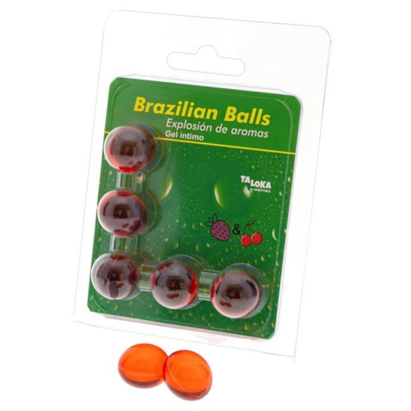 Taloka - Brazilian Balls Gel Íntimo Fresa &Amp; Cereza 5 Bolas 1 Taloka - Brazilian Balls Gel Íntimo Fresa &Amp; Cereza 5 Bolas