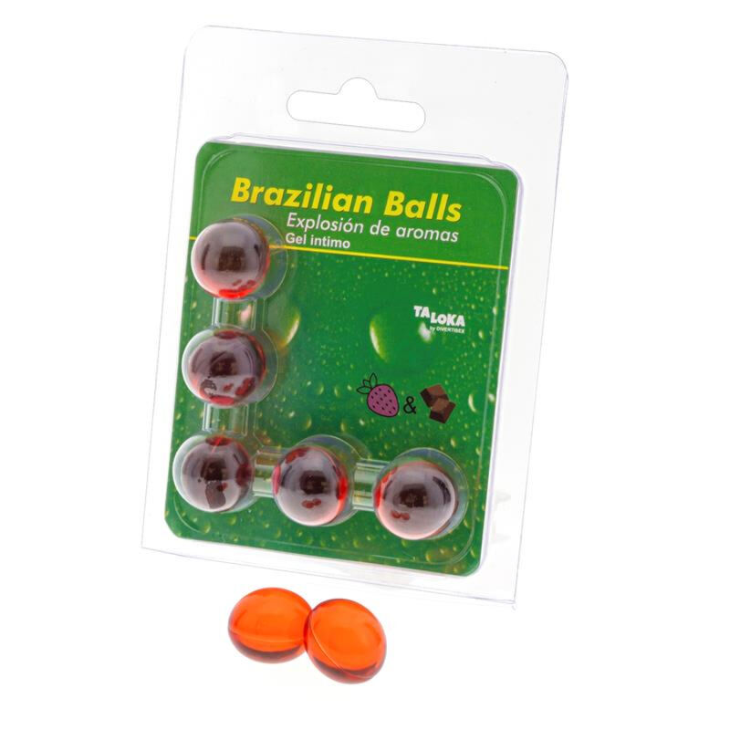 Taloka - Brazilian Balls Gel Íntimo Fresa &Amp; Chocolate 5 Bolas 1 Taloka - Brazilian Balls Gel Íntimo Fresa &Amp; Chocolate 5 Bolas