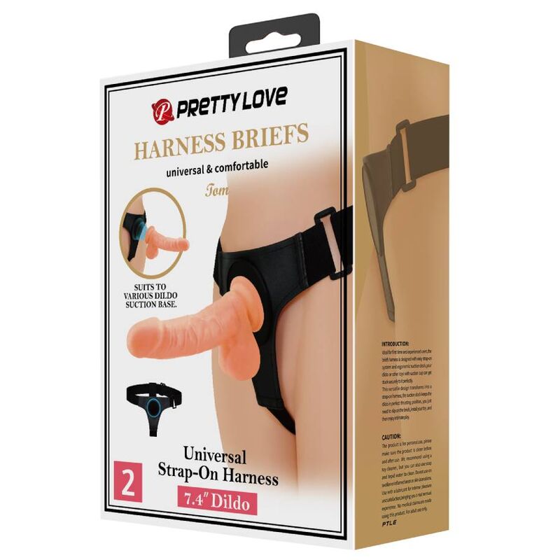 Pretty Love - Harness Briefs Arnés Universal Con Dildo Tom 20 Cm Natural 10 Pretty Love - Harness Briefs Arnés Universal Con Dildo Tom 20 Cm Natural - Imagen 10