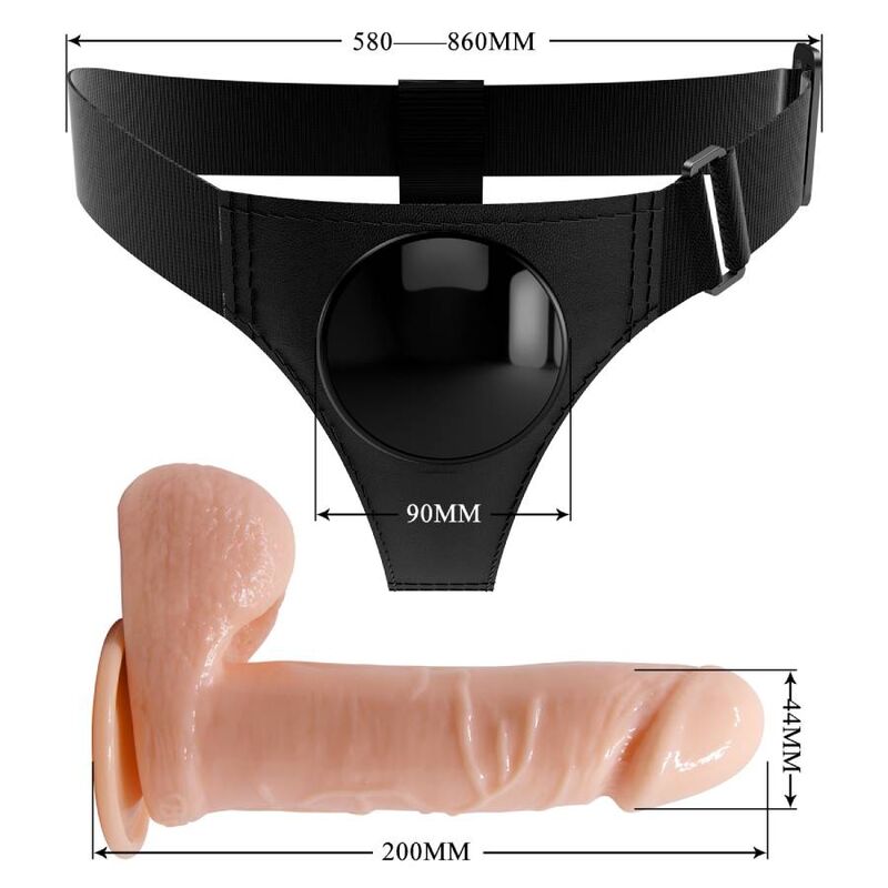 Pretty Love - Harness Briefs Arnés Universal Con Dildo Tom 20 Cm Natural 6 Pretty Love - Harness Briefs Arnés Universal Con Dildo Tom 20 Cm Natural - Imagen 6