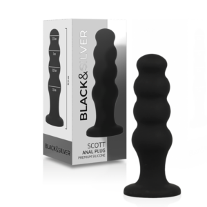 Black&silver - Scott Plug Anal Silicona Premium Negro