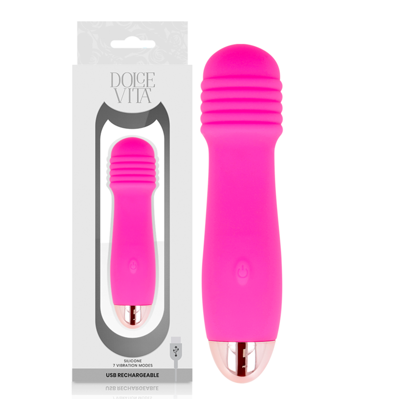 Dolce Vita - Vibrador Recargable Three Rosa 7 Velocidades 1 Dolce Vita - Vibrador Recargable Three Rosa 7 Velocidades