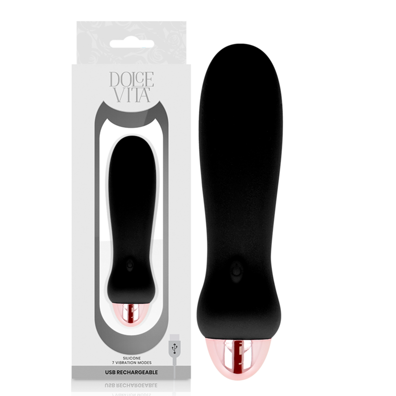 Dolce Vita - Vibrador Recargable Five Negro 7 Velocidades 1 Dolce Vita - Vibrador Recargable Five Negro 7 Velocidades