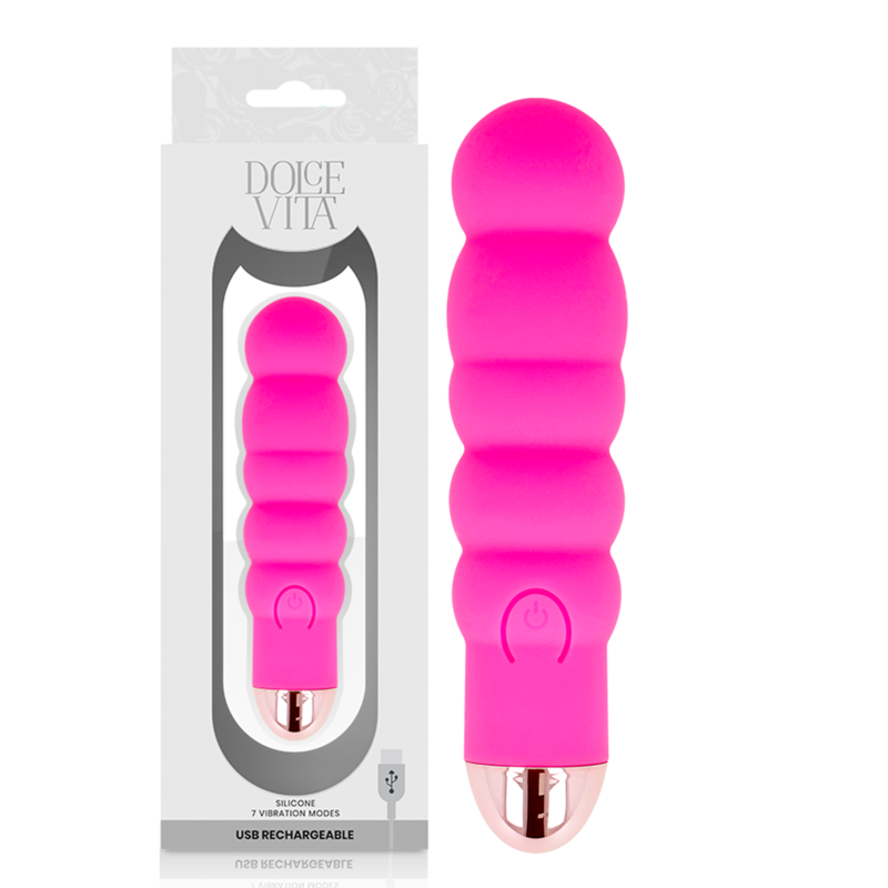 Dolce Vita - Vibrador Recargable Six Rosa 7 Velocidades 1 Dolce Vita - Vibrador Recargable Six Rosa 7 Velocidades