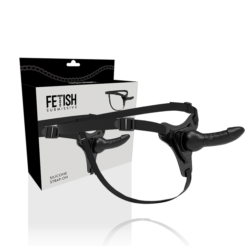 Fetish Submissive Harness - Silicona Negro Realistic 16 Cm 2 Fetish Submissive Harness - Silicona Negro Realistic 16 Cm - Imagen 2