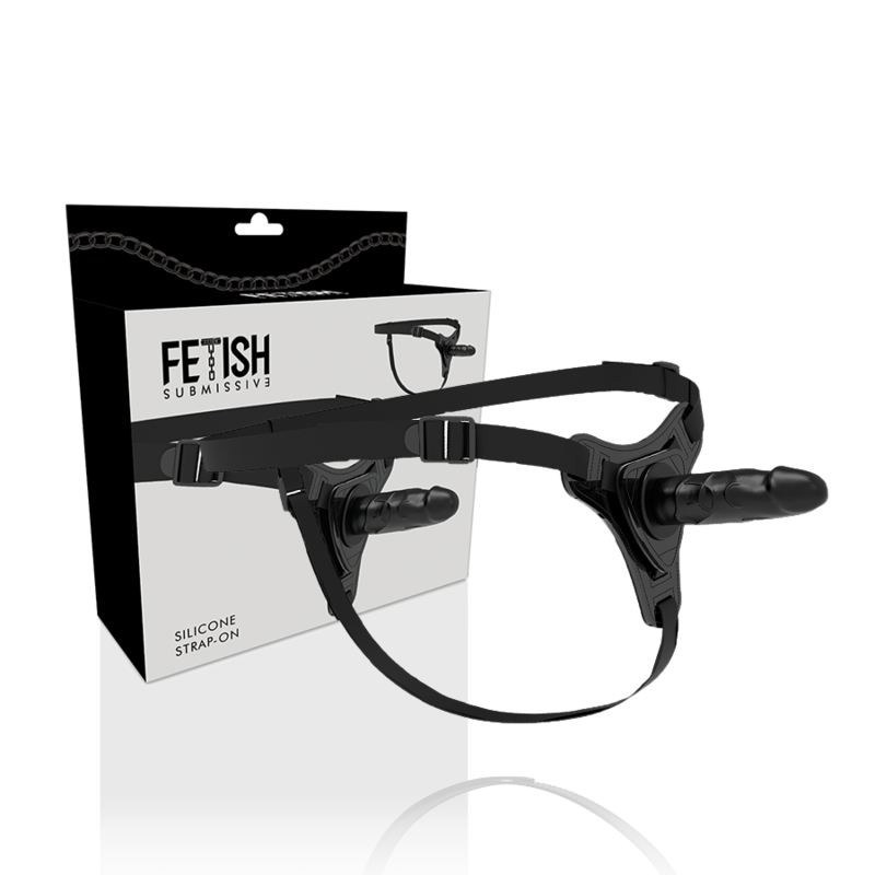 Fetish Submissive Harness - Silicona Negro Realistic 15 Cm 2 Fetish Submissive Harness - Silicona Negro Realistic 15 Cm - Imagen 2