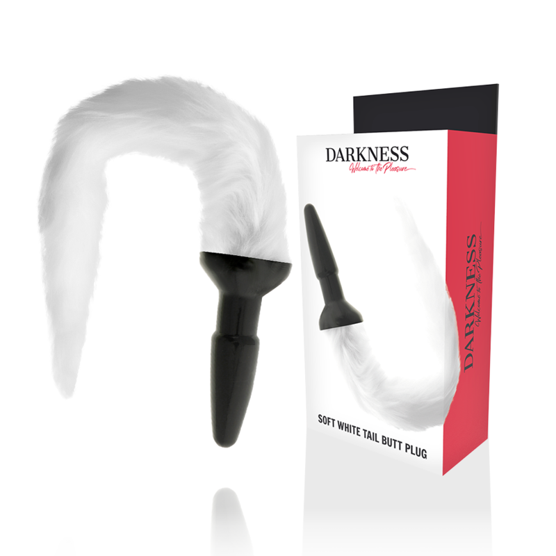Darkness - Plug Anal Silicona Con Cola Blanca 1 Darkness - Plug Anal Silicona Con Cola Blanca