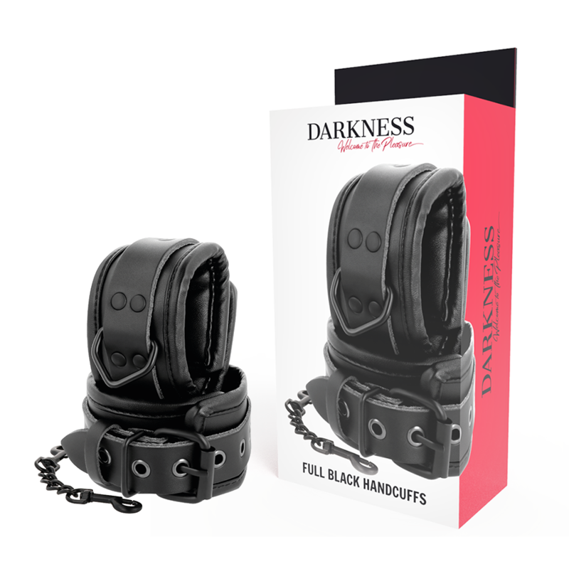 Darkness - Esposas Ajustables Manos Leather Negro 1 Darkness - Esposas Ajustables Manos Leather Negro