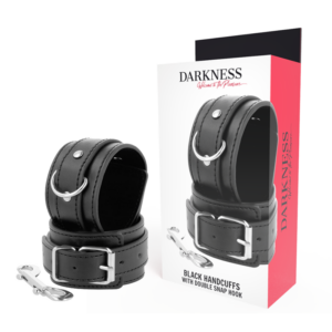 Darkness - Esposas Ajustables Negro con Doble Cinta Refuerzo