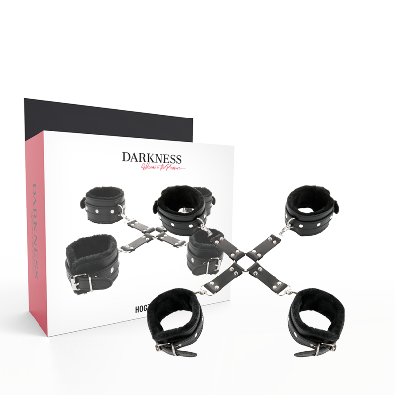 Darkness - Esposas De Cuero Para Pies Y Manos Negro 1 Darkness - Esposas De Cuero Para Pies Y Manos Negro