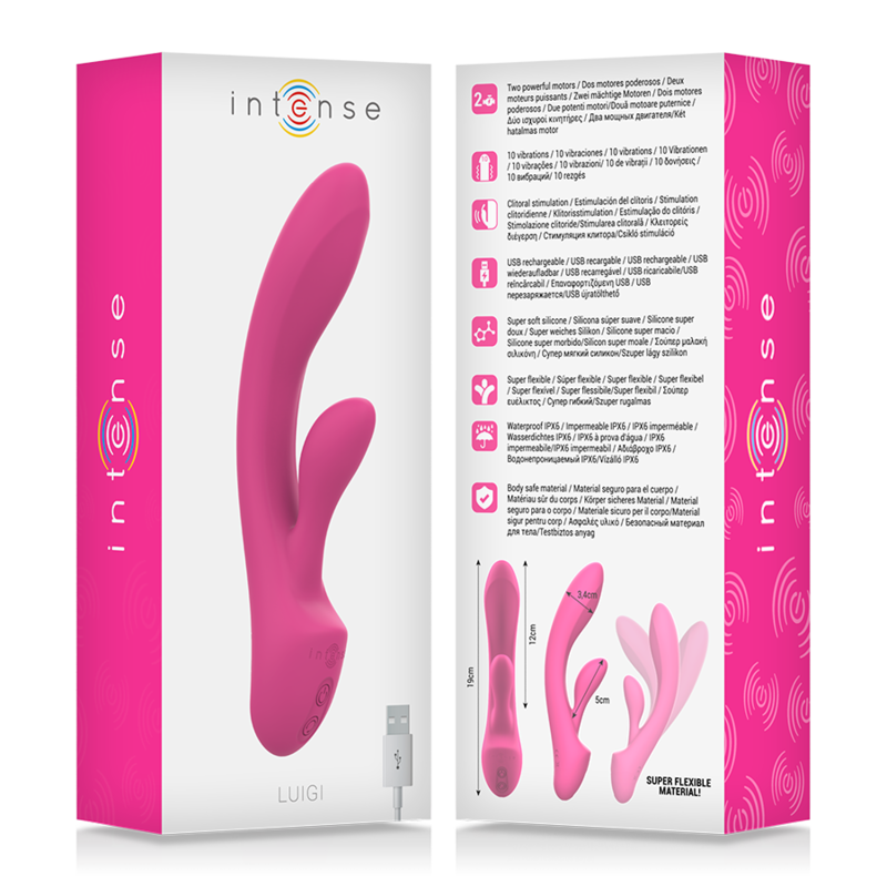 Intense - Luigi Vibrador Rabbit Silicona Liquida Rosa 7 Intense - Luigi Vibrador Rabbit Silicona Liquida Rosa - Imagen 7