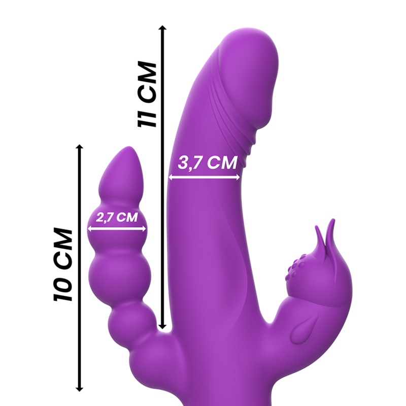 Intense - Casanova Vibrador Rabbit Silicona Triple Motor Morado 3 Intense - Casanova Vibrador Rabbit Silicona Triple Motor Morado - Imagen 3
