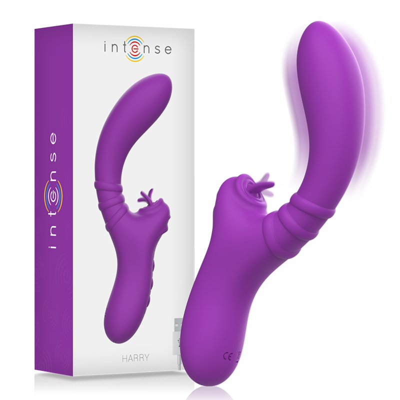 Intense - Harry Vibrador Flexible Con Lengua Morado 1 Intense - Harry Vibrador Flexible Con Lengua Morado