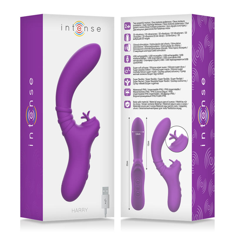 Intense - Harry Vibrador Flexible Con Lengua Morado 7 Intense - Harry Vibrador Flexible Con Lengua Morado - Imagen 7