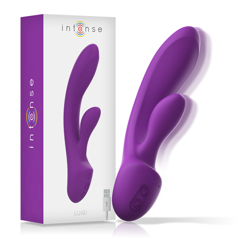 Intense - Luigi Vibrador Rabbit Silicona Liquida Morado 1 Intense - Luigi Vibrador Rabbit Silicona Liquida Morado