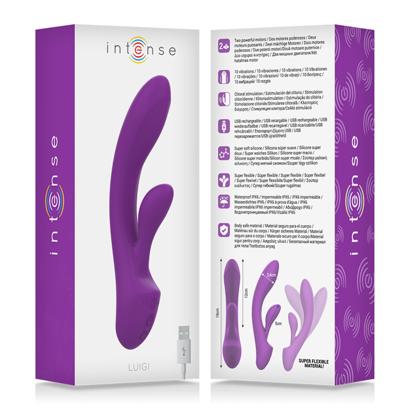 Intense - Luigi Vibrador Rabbit Silicona Liquida Morado 7 Intense - Luigi Vibrador Rabbit Silicona Liquida Morado - Imagen 7