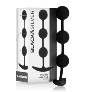 Black&silver - Harry Rosario Anal 3 Esferas Silicona 14 Cm