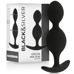 Black&silver - Orson Plug Silicona 2 Ondas Anales 9 Cm