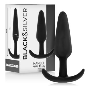 Black&silver - Hansel Plug Anal Silicona con Asa Pequeño