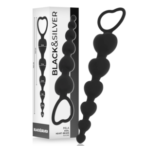 Black&silver - Mila Cadena Anal de Corazones 18 Cm