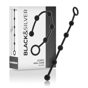 Black&silver - Korg Rosario Anal Iniciacion Silicona 21 Cm