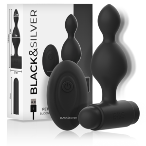 Black&silver - Tucker Pequeño Plug Anal Silicona Control Remoto