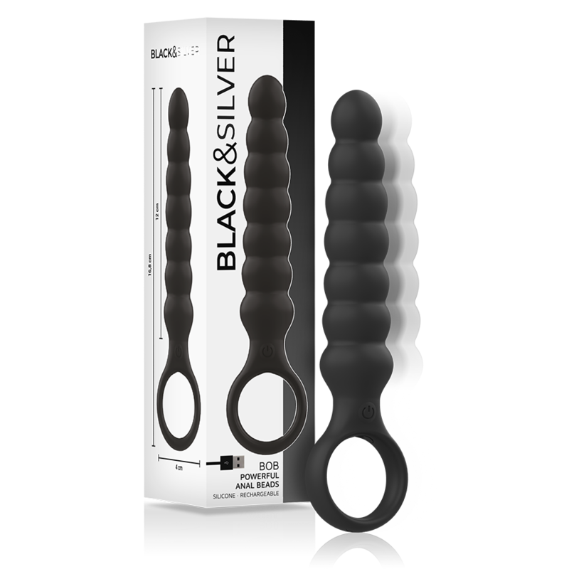 Black&Amp;Silver - Bob Potente Vibrador Dilatador Anal Silicona 1 Black&Amp;Silver - Bob Potente Vibrador Dilatador Anal Silicona
